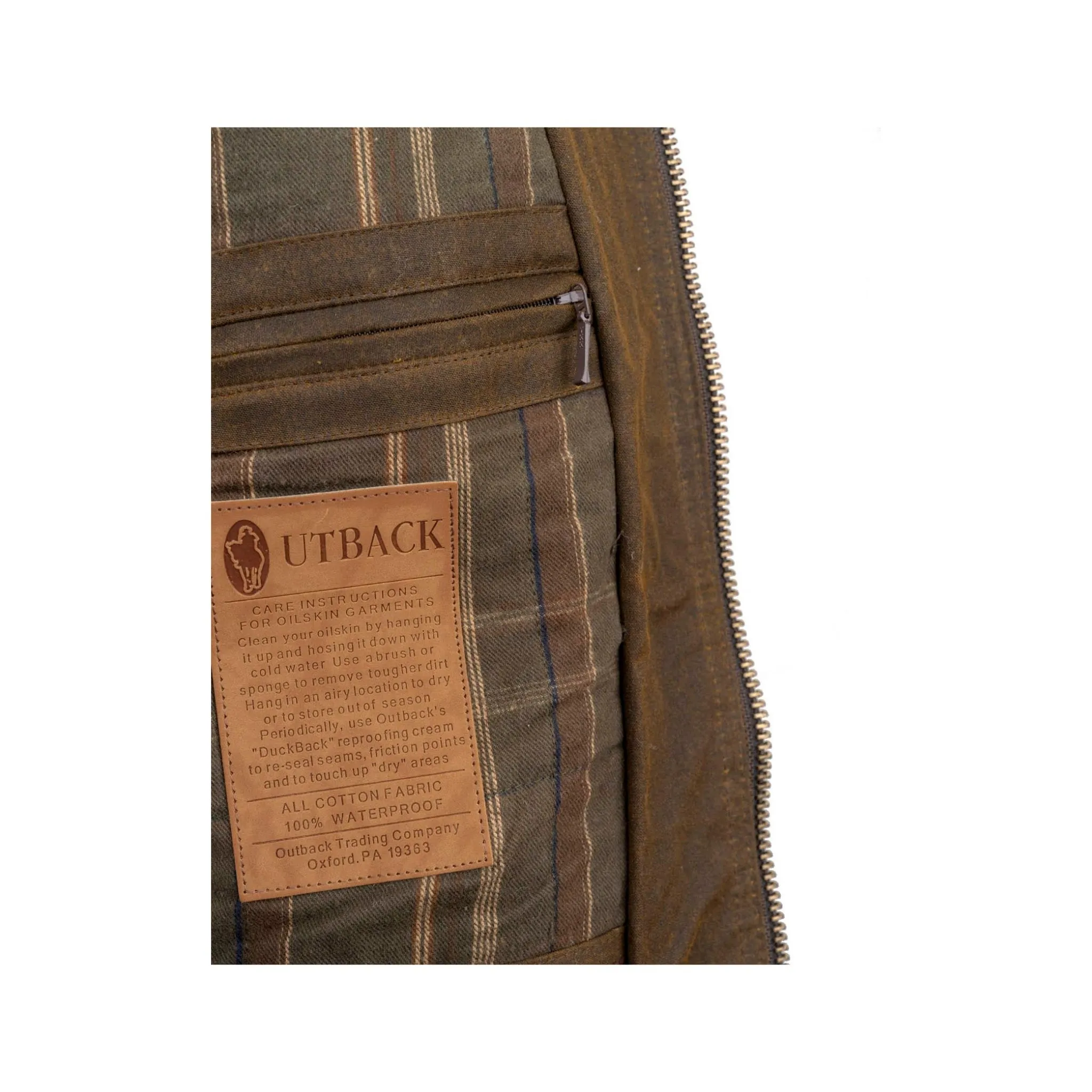 Outback Trading Co. Men's Oilskin Gidley Jacket In Brown - Image 4