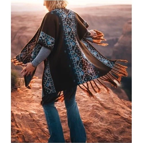 Outback Trading Women’s Shawl Jillian Serape Fringed - Image 3