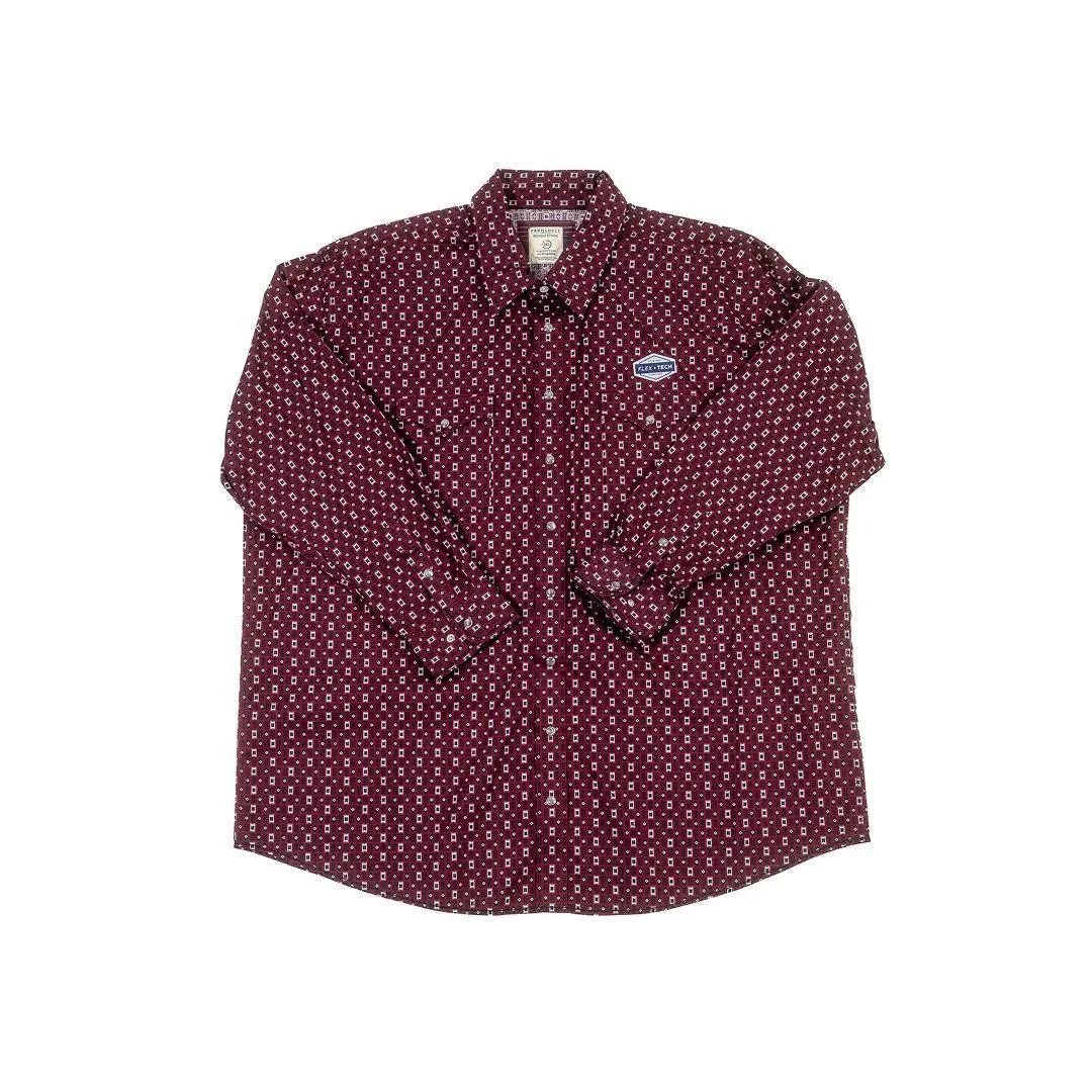 Panhandle Men's Long Sleeve Rough Stock Print Burgundy - Image 3