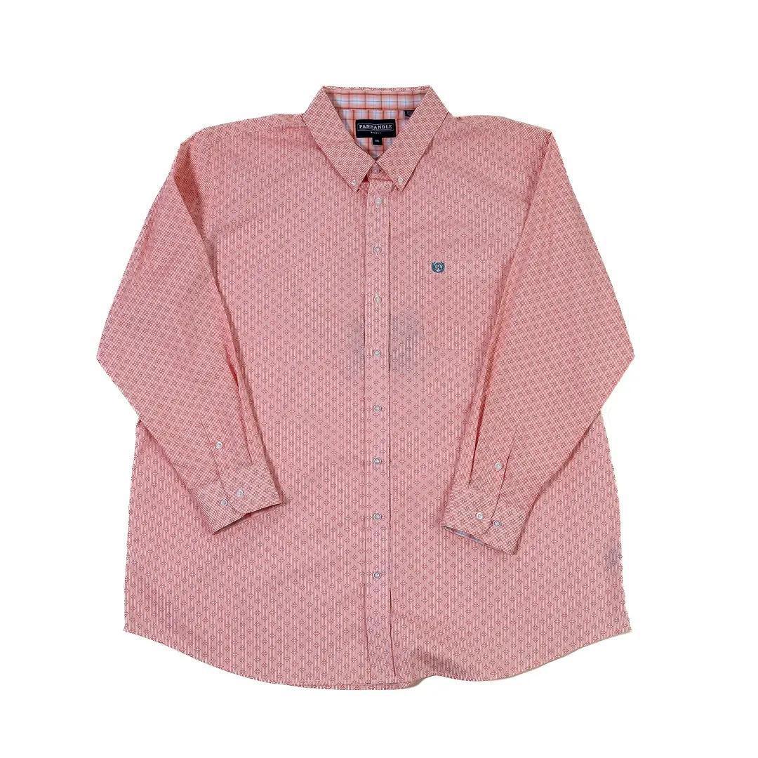Panhandle Slim Men's Diamond Print Long Sleeve Shirt - Image 4