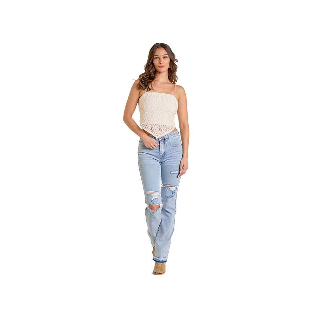 Panhandle Slim Women's Stretch Lace Bandana Top -CLEARANCE