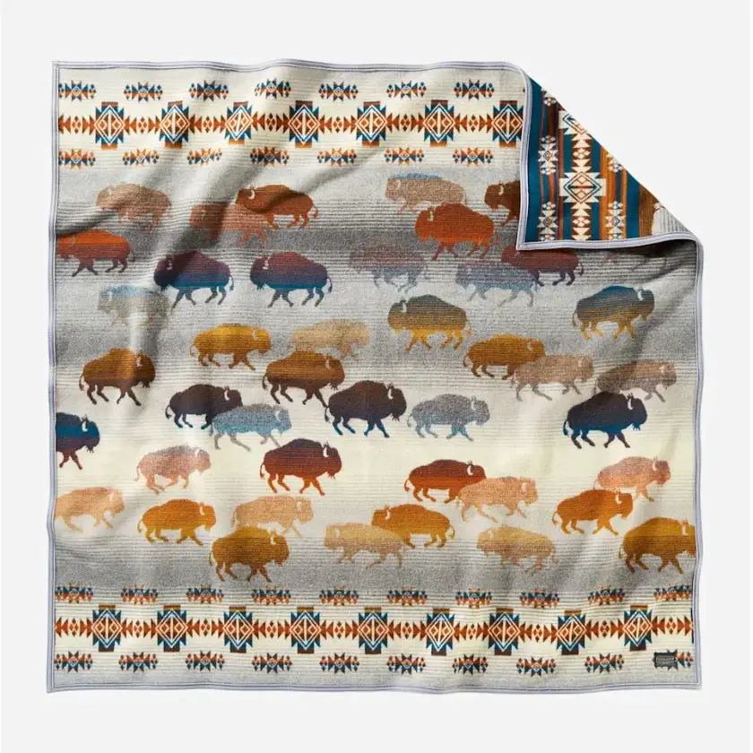 Pendleton Blanket Jacquard Prairie Rush Hour Grey Throw Twin Size ZF617-53787