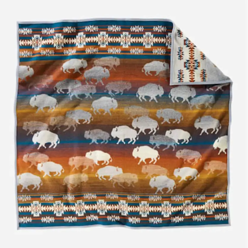 Pendleton Blanket Jacquard Prairie Rush Hour Grey Throw Twin Size ZF617-53787 - Image 2