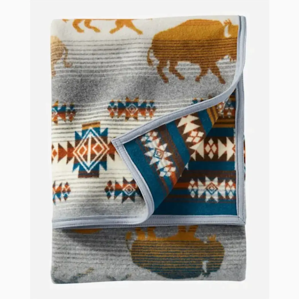 Pendleton Blanket Jacquard Prairie Rush Hour Grey Throw Twin Size ZF617-53787 - Image 3