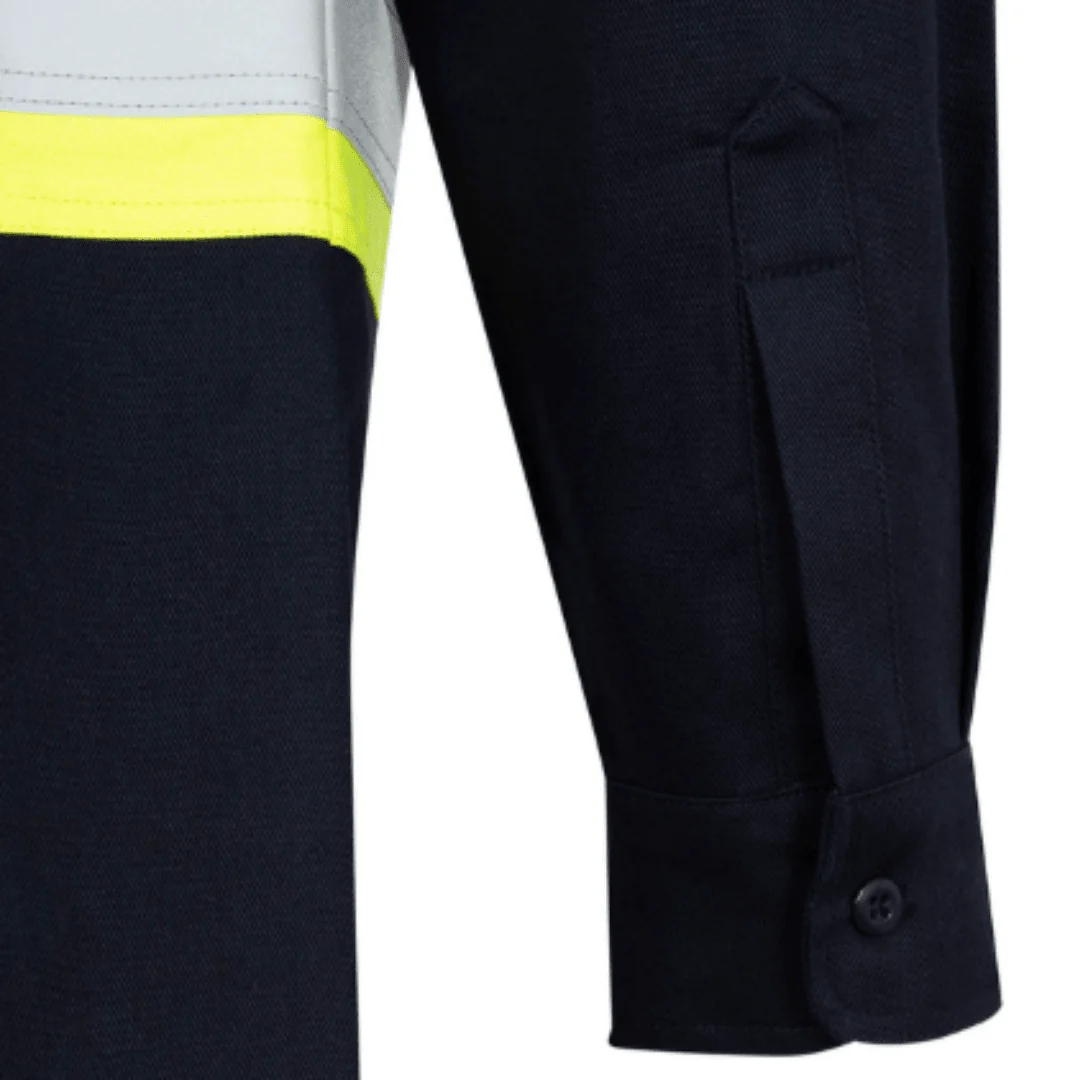 Pioneer Men's FR-Tech® Hi-Vis 88/12 7 oz FR/ARC–Rated Safety Shirt – Navy - Image 5