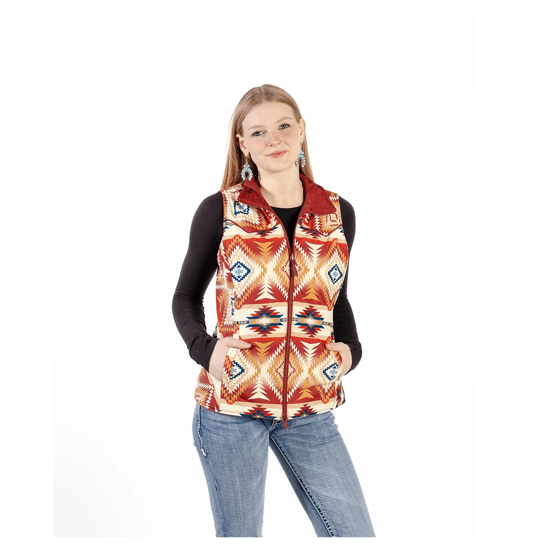 Panhandle Slim Women's Reversible Quilted Vest Red