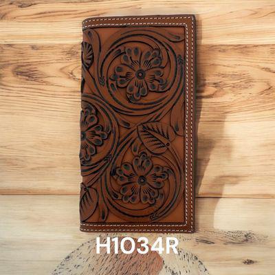 Ranger Belt Company Tooled Leather Wallet With Leather Inlay - Image 2