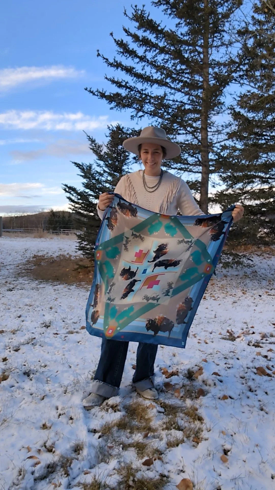 Renee Gould Silk Scarf Printed with Original Artwork - Image 6