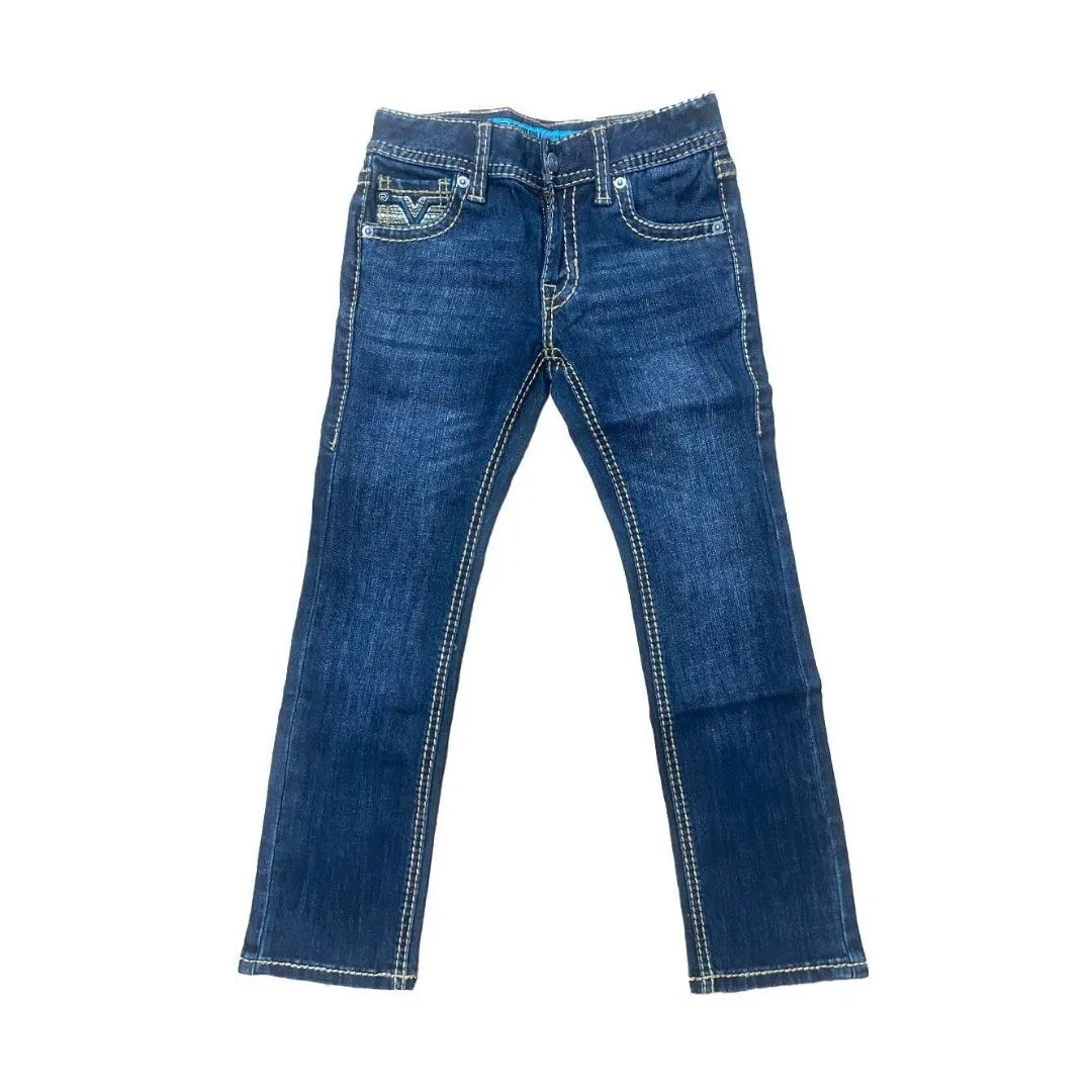 Rock&Roll Boy's Brown Stitched Revolver Slim Fit Jean - Image 3