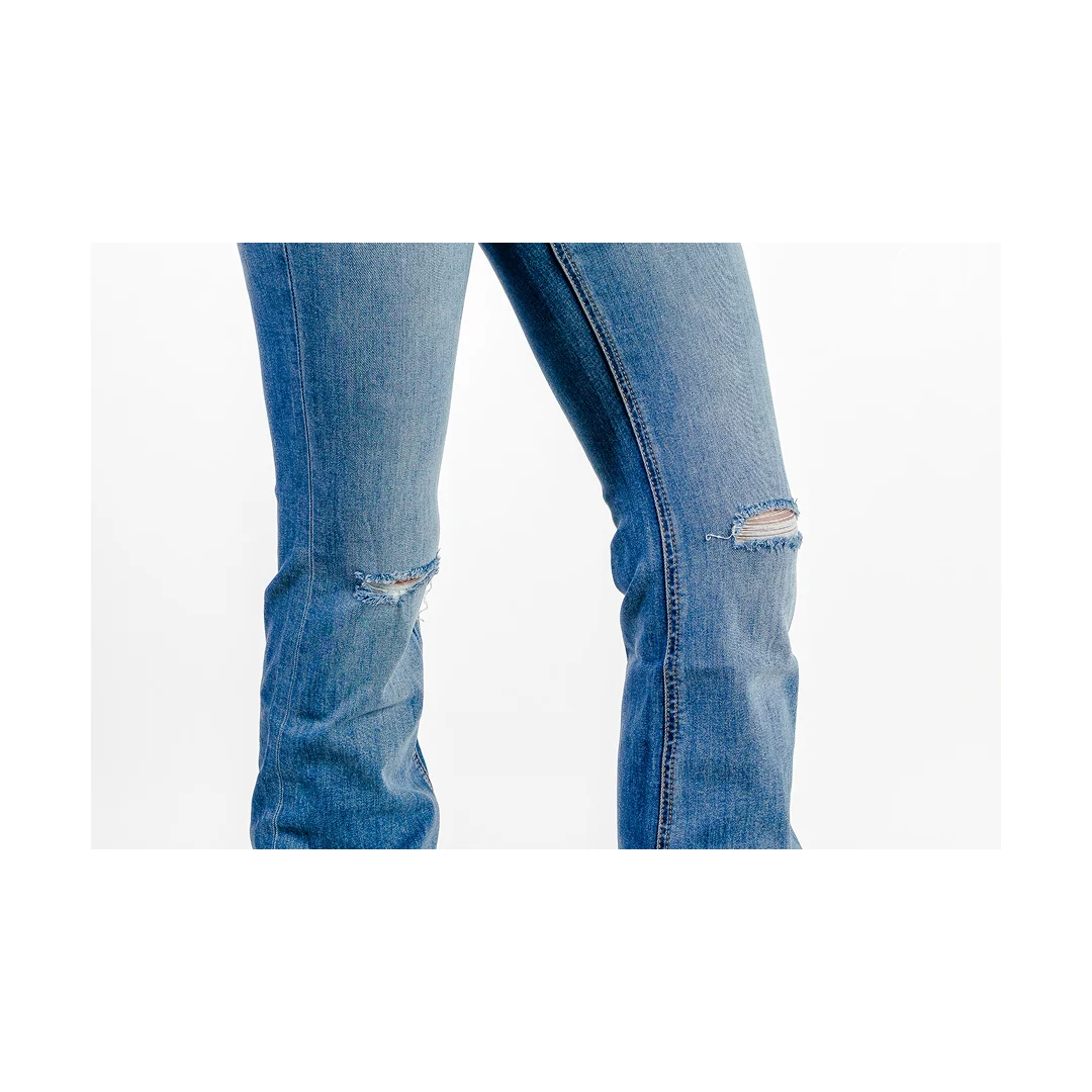 Rock & Roll Denim Women's Distressed Mid-Rise Boot Jeans - Image 4