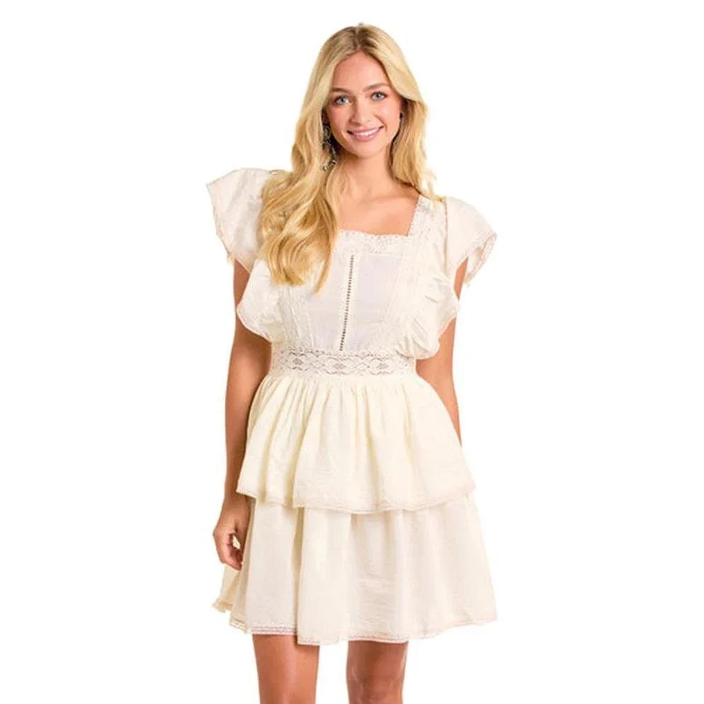 Rock & Roll Denim Women's Flutter Sleeve Mini Dress