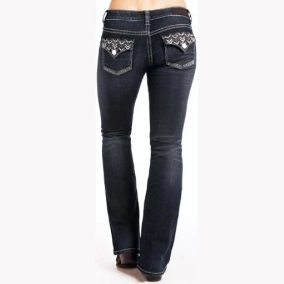 Rock & Roll Women's Jeans Low Rise Stretch Boot Cut W6-4586