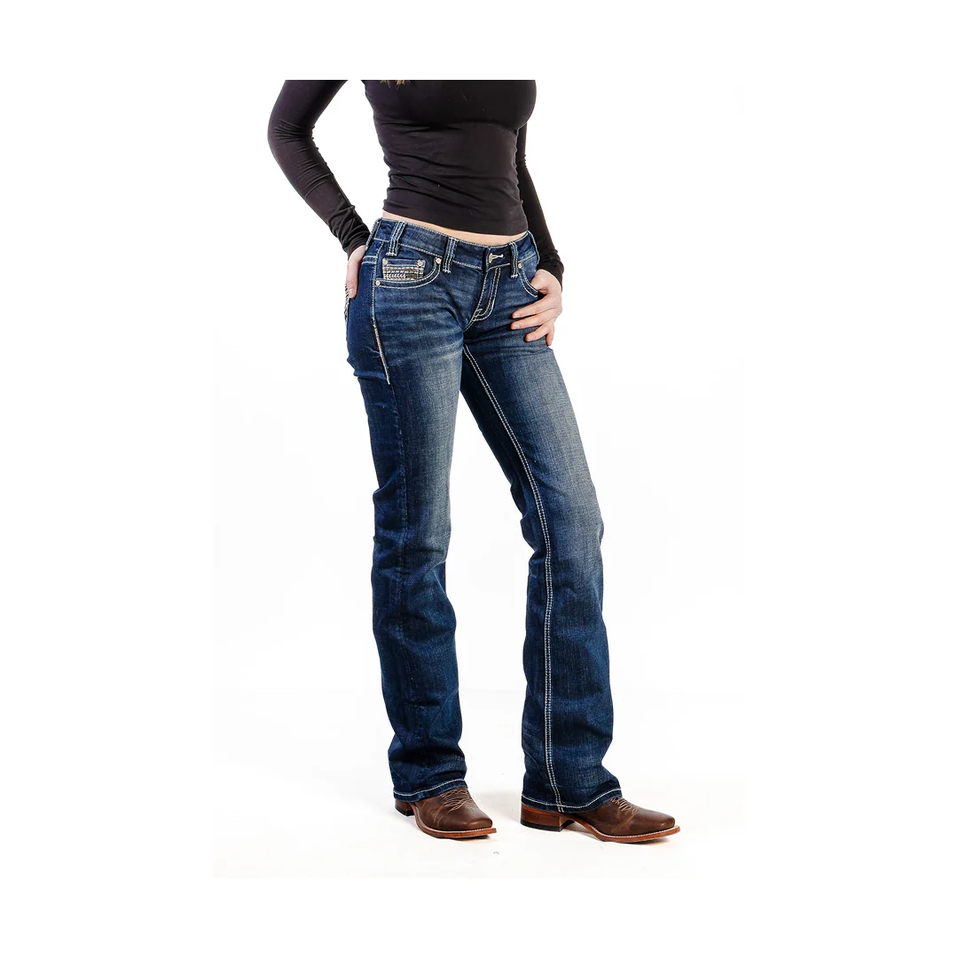 Rock & Roll Women’s Jeans Stretch Boot Cut Dark Wash - Image 3