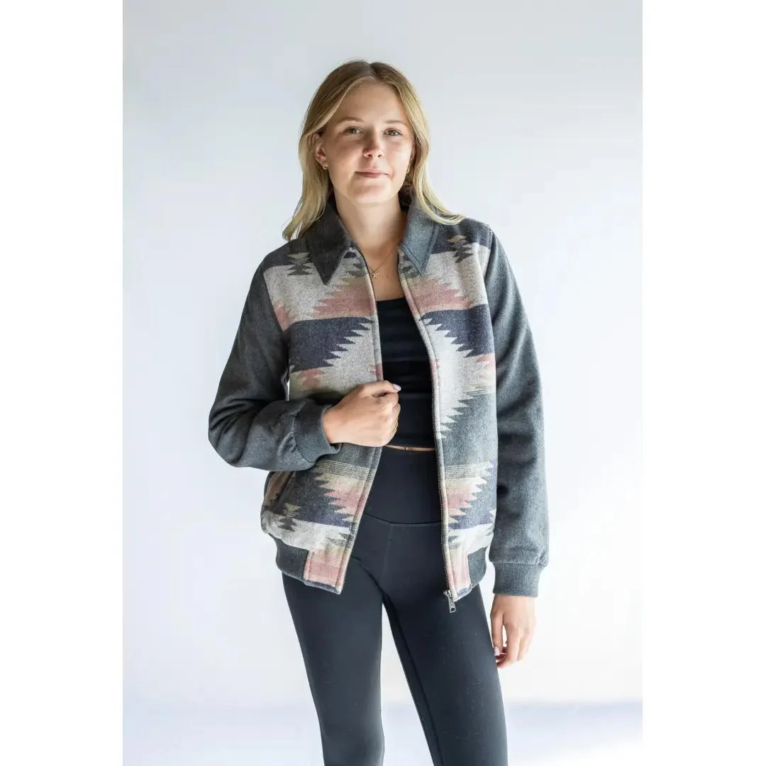 Rock & Roll Women's Aztec Wool Bomber Jacket - Image 5