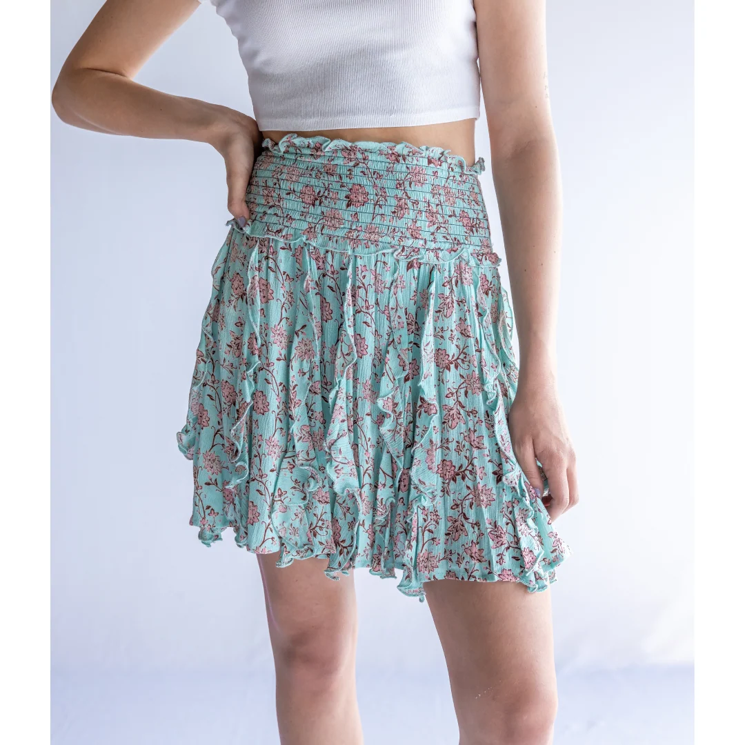 Rock & Roll Women's Floral Print Ruffled Mini Skirt - CLEARANCE - Image 5