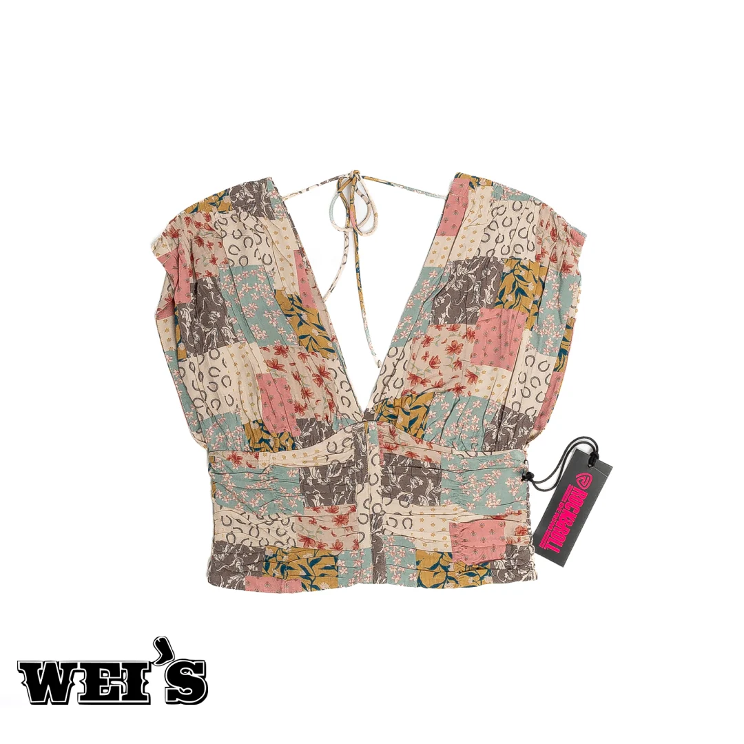 Rock & Roll Women's Gathered Top With Print - CLEARANCE