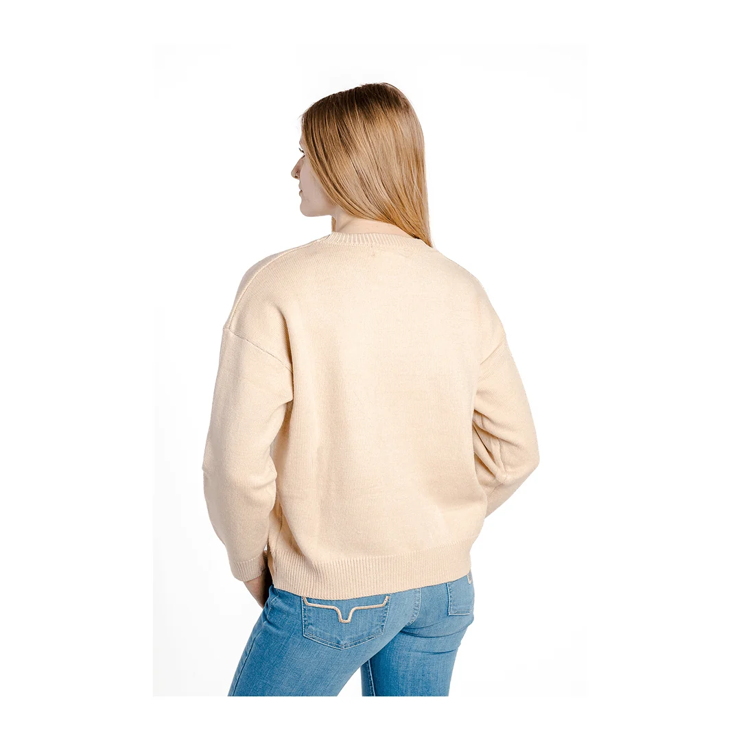 Rockin A Design Women's Cowpony Crewneck Sweater In Cream - Image 2