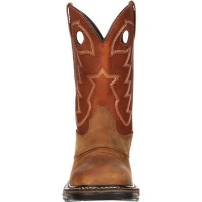 Rocky Men’s Cowboy Boot 11" Pull-On Square Toe - Image 5