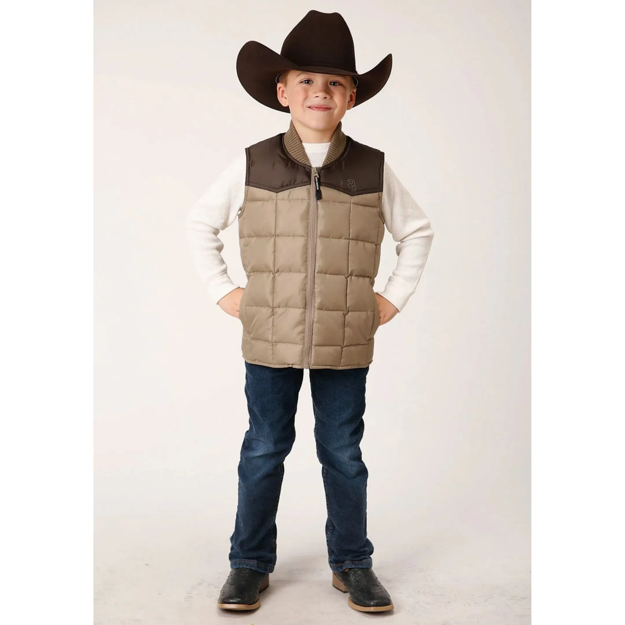 Roper Boy's Quilted Poly-Filled Vest