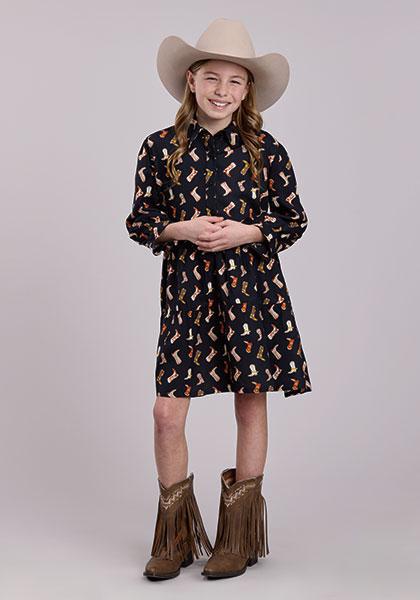 Roper Girl's Boot Printed Peasant Dress