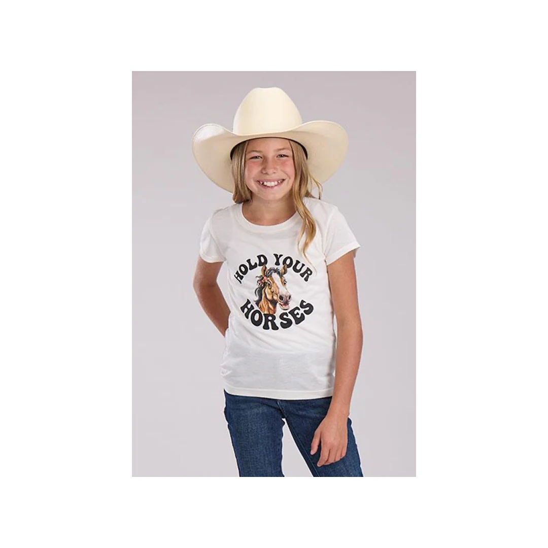 Roper Girl's Cream Jersey Knit T-Shirt - CLEARANCE