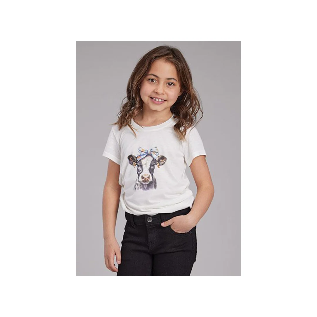 Roper Girl's Cream Jersey Knit T-Shirt - CLEARANCE