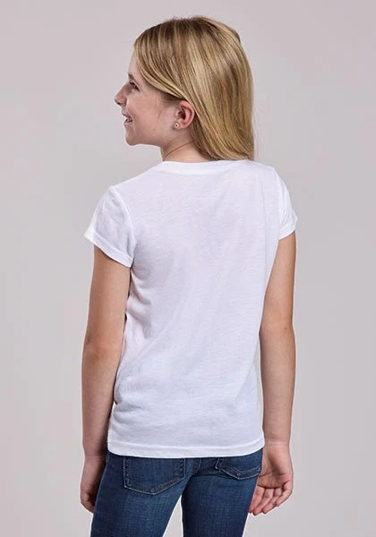 Roper Girl's White Jersey Tee - Image 3