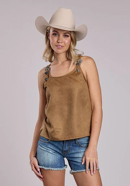 Roper Ladies Camel Suede Belt Buckle Tank Top