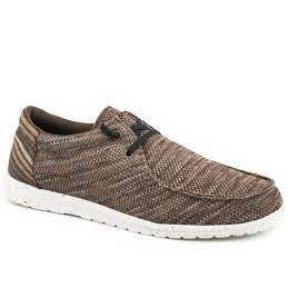 Roper Men’s Shoes Brown Fabric Hang Loose Striped Loafer - Image 14
