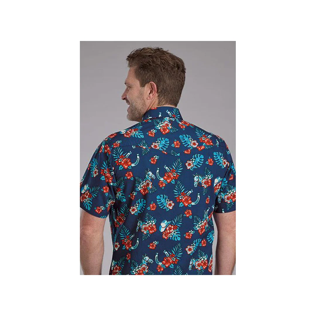 Roper Men's Hawaiian Print Snaps Short Sleeve Western Shirt - Image 2