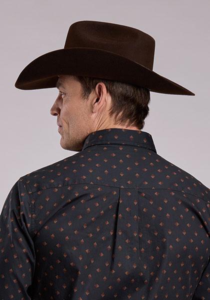 Roper Men's Long Sleeve Snap Diamond Print Shirt - Image 2