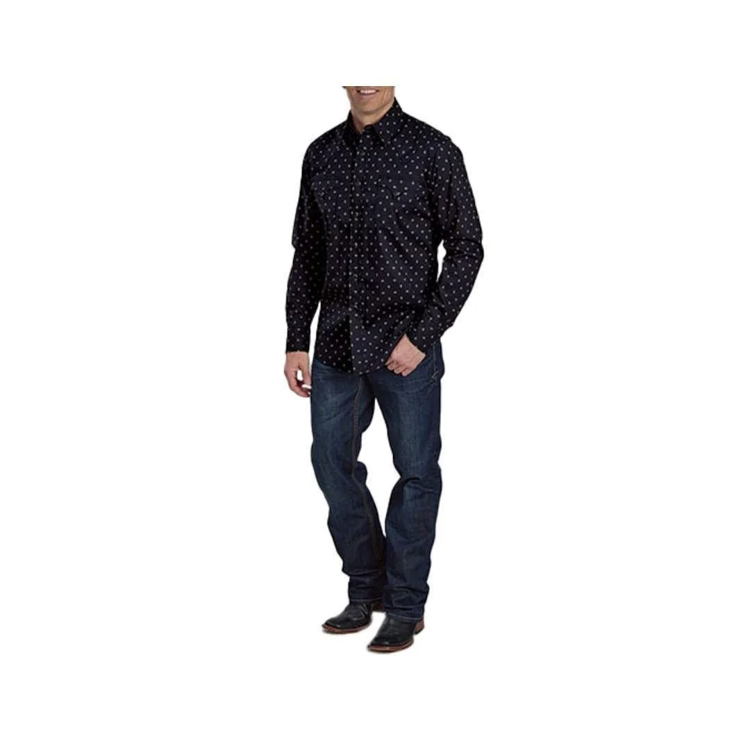Roper Men's Long Sleeve Snap Diamond Print Shirt - Image 3