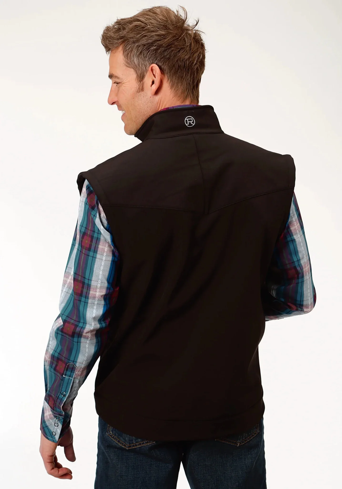 Roper Men's Outerwear Vest Black w/ Black Fleece - Image 3