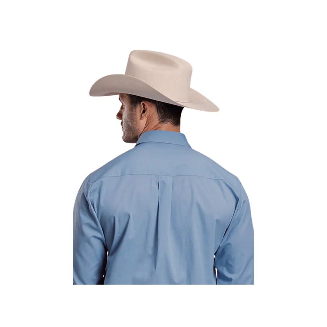Roper Men's Performance Western Snap Chambray Blue Shirt - Image 2