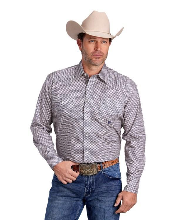 Roper Men's Pinwhell Fouldard Snaps Long Sleeve Western Shirt