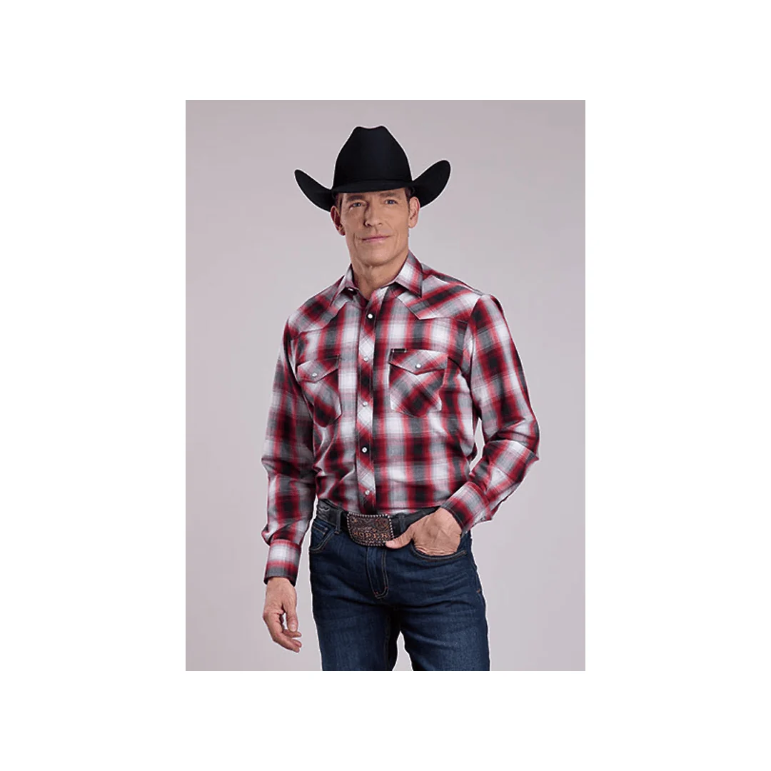 Roper Men's Red Plaid Western Snap Shirt