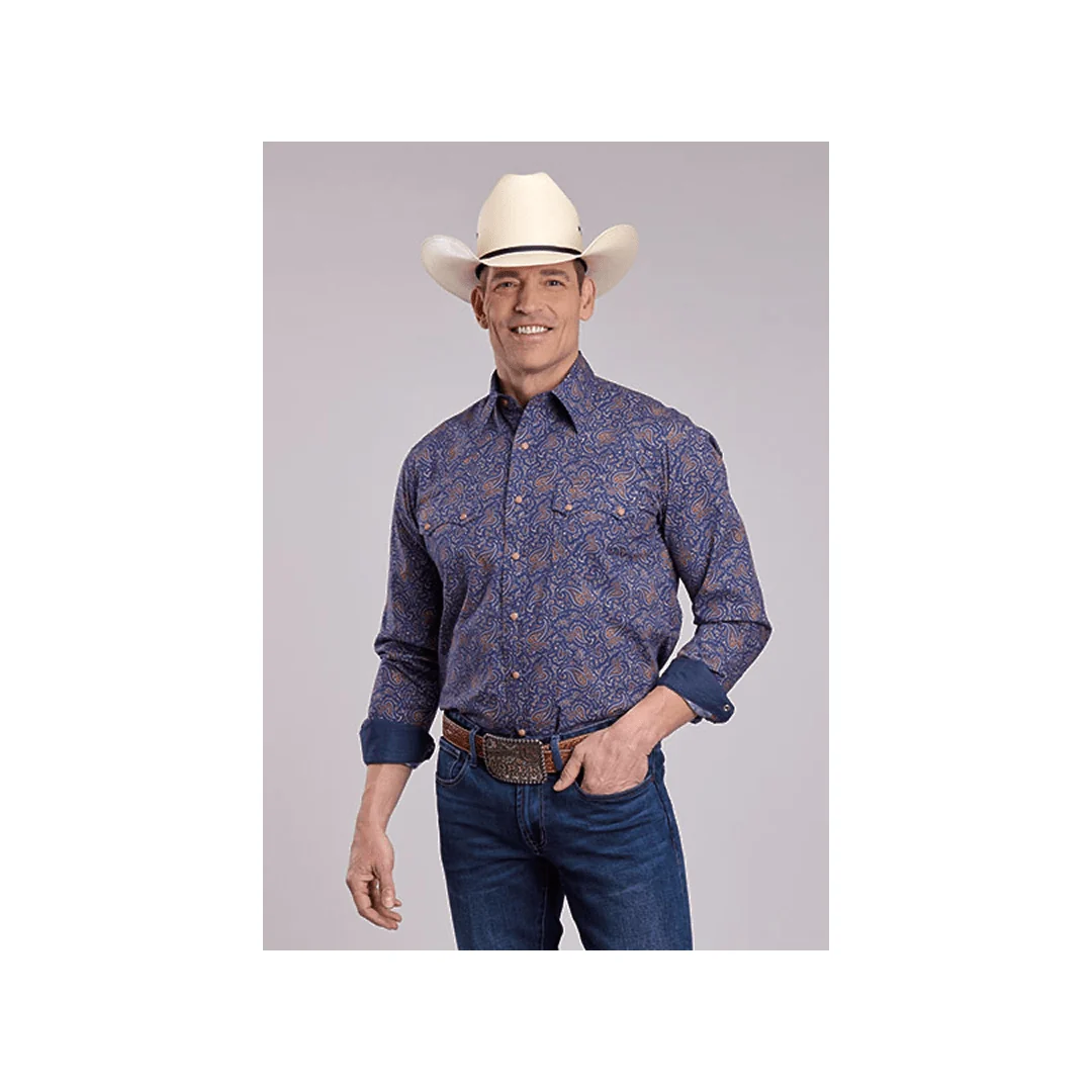 Roper Men's Vintage Paisley Print Long Sleeve Western Shirt