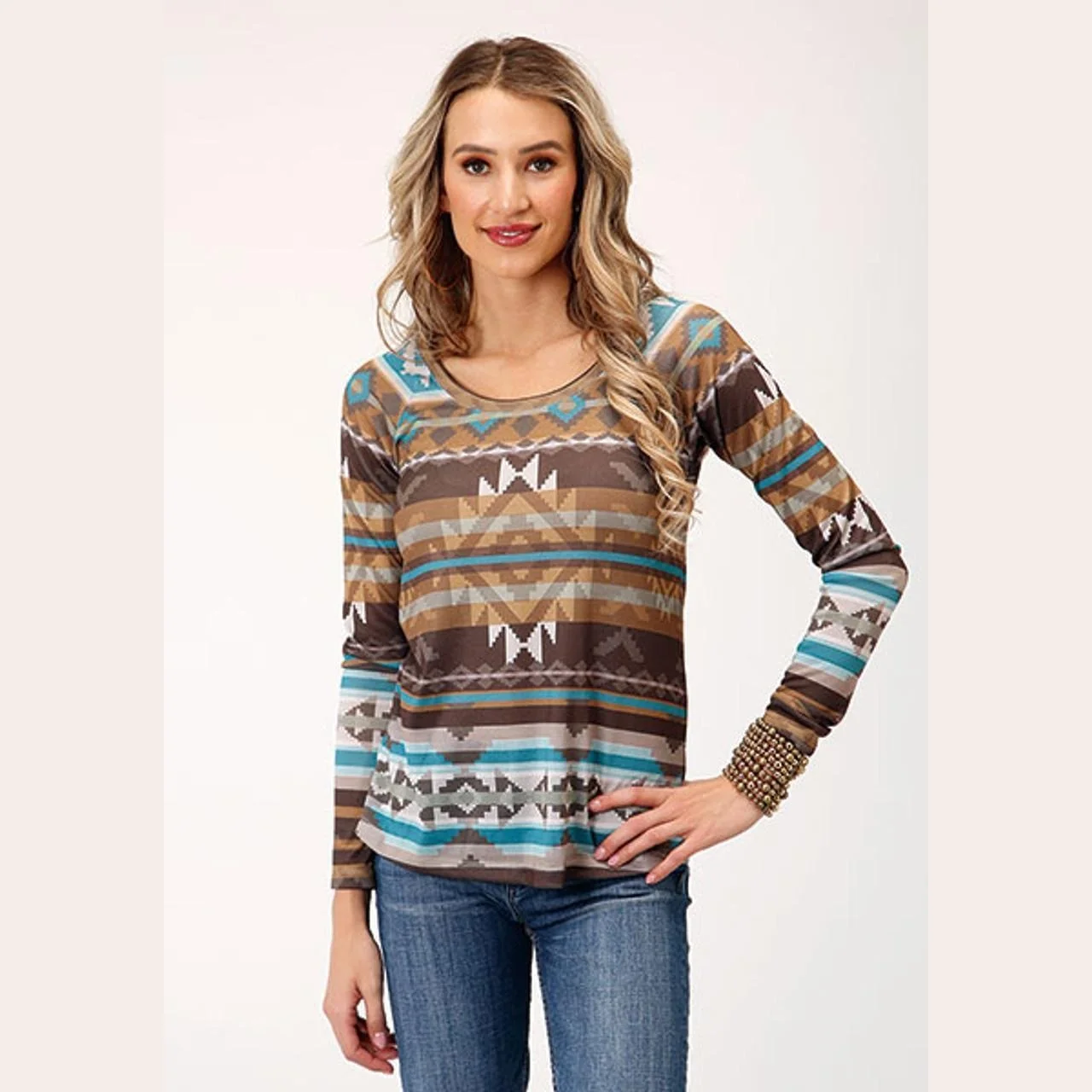 Roper Women's Sweater Knit Jersey Top Long Sleeve-CLEARANCE