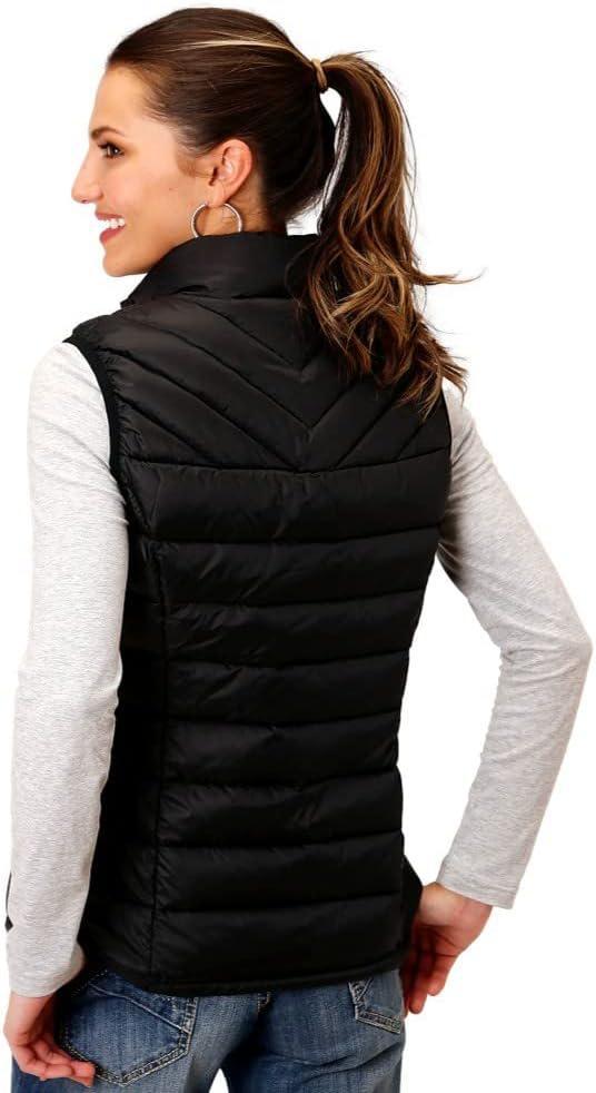 Roper Women's Western Vest Quilted Zip Black - Image 2