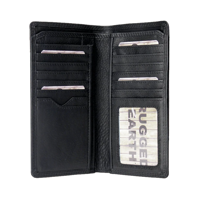 Rugged Earth Black Leather Tall Wallet - Image 2