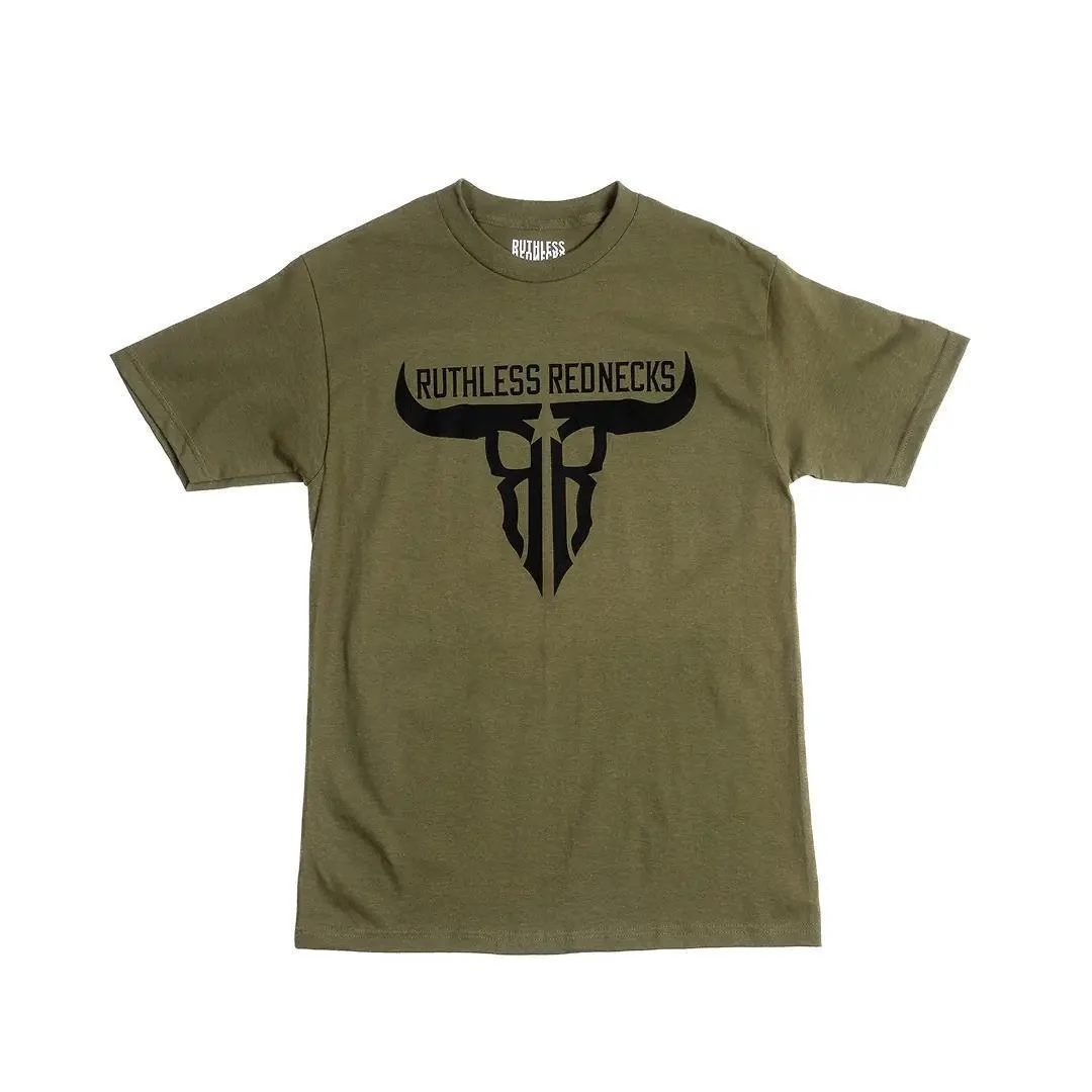 Ruthless Rednecks Men's Raw Talent Short Sleeve Shirt Army - Image 4