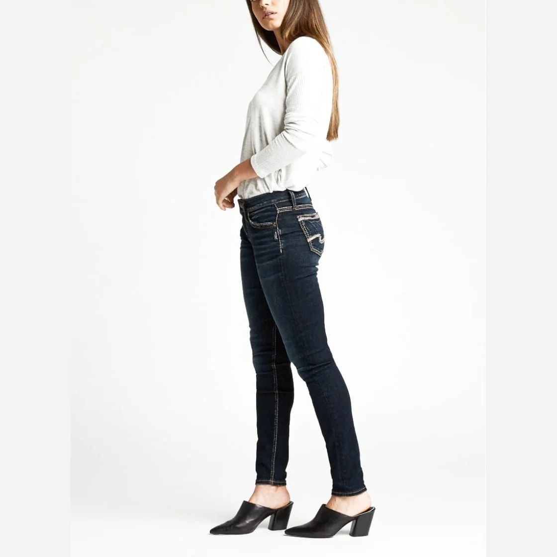 Silver Jeans Women’s Suki Mid Rise Skinny Fit Indigo - Image 2