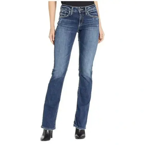 Silver Jeans Women's Avery High Rise Slim Bootcut Indigo - Image 2
