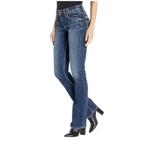 Silver Jeans Women's Avery High Rise Slim Bootcut Indigo - Image 3