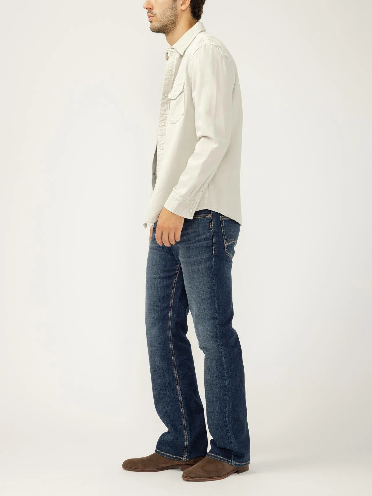 Silver Jeans Zac Relaxed Fit Straight Leg Knit Flex Jeans - Image 2