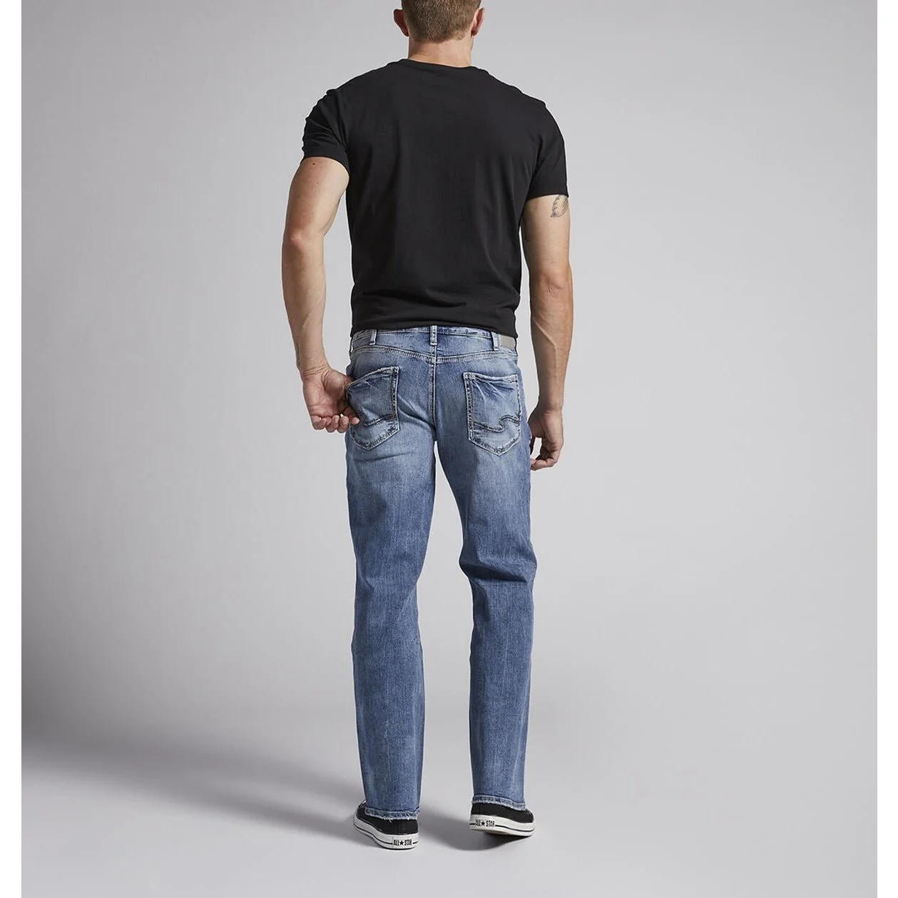 Silver Men’s Relaxed Fit Zac Jeans - Image 2