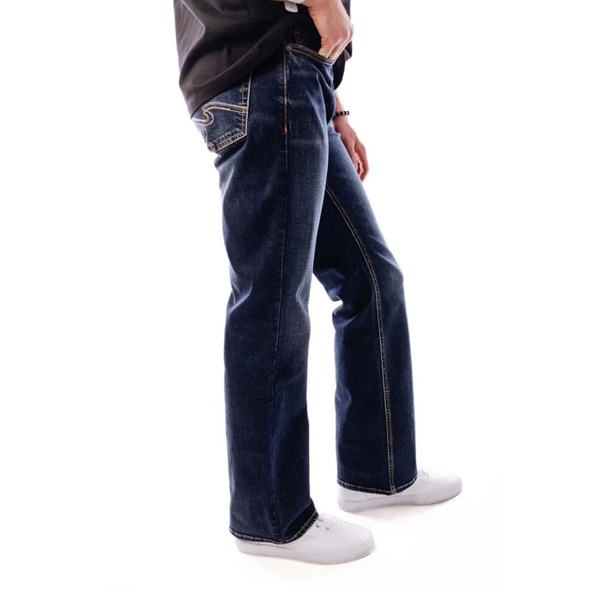 Silver Men's Zac Relaxed Fit Straight Leg - Image 3