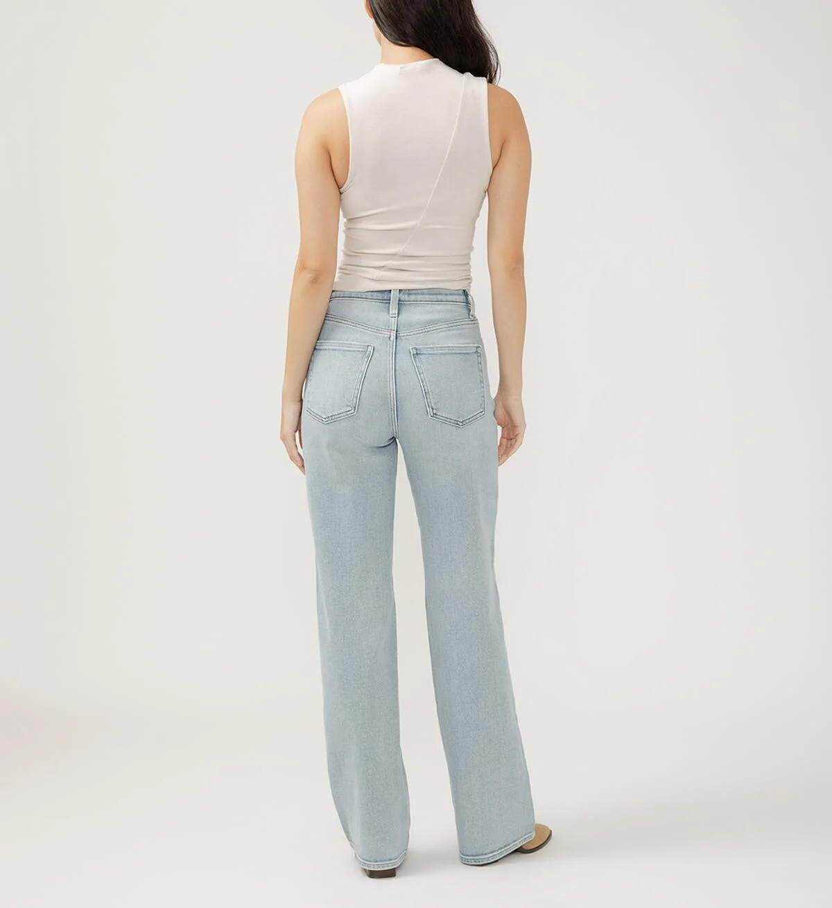 Silver Women's Highly Desirable High Rise Trouser Leg Jeans - Image 2