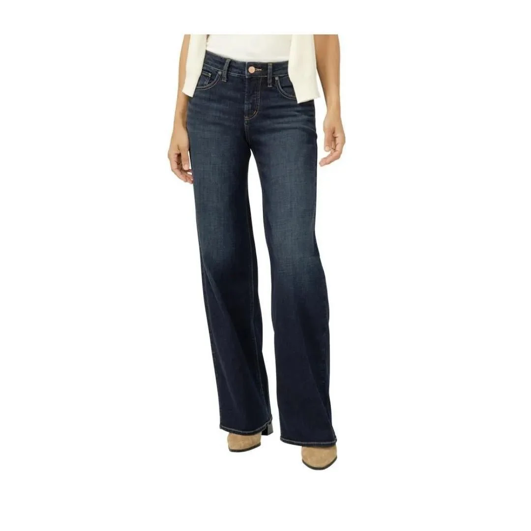Silver Women's Suki Mid Rise Wide Leg - Image 6