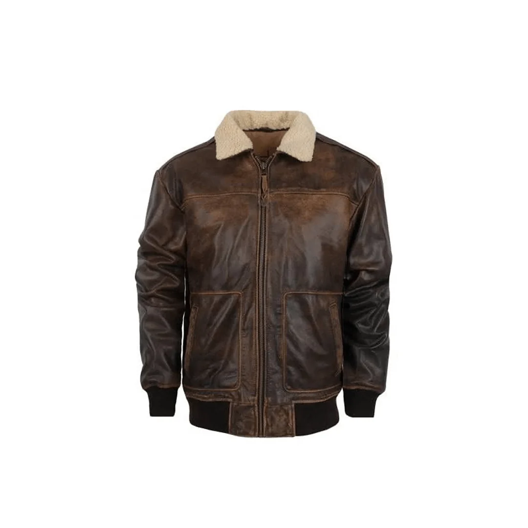 STS Ranchwear Men's Vintage Leather Bomber Jacket - Image 7